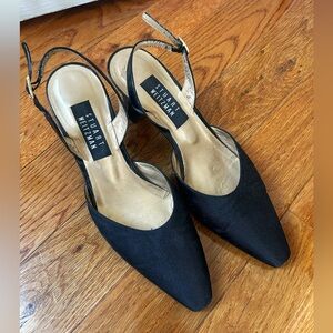 Stuart Weitzman Fabric Slingback Kitten Heel